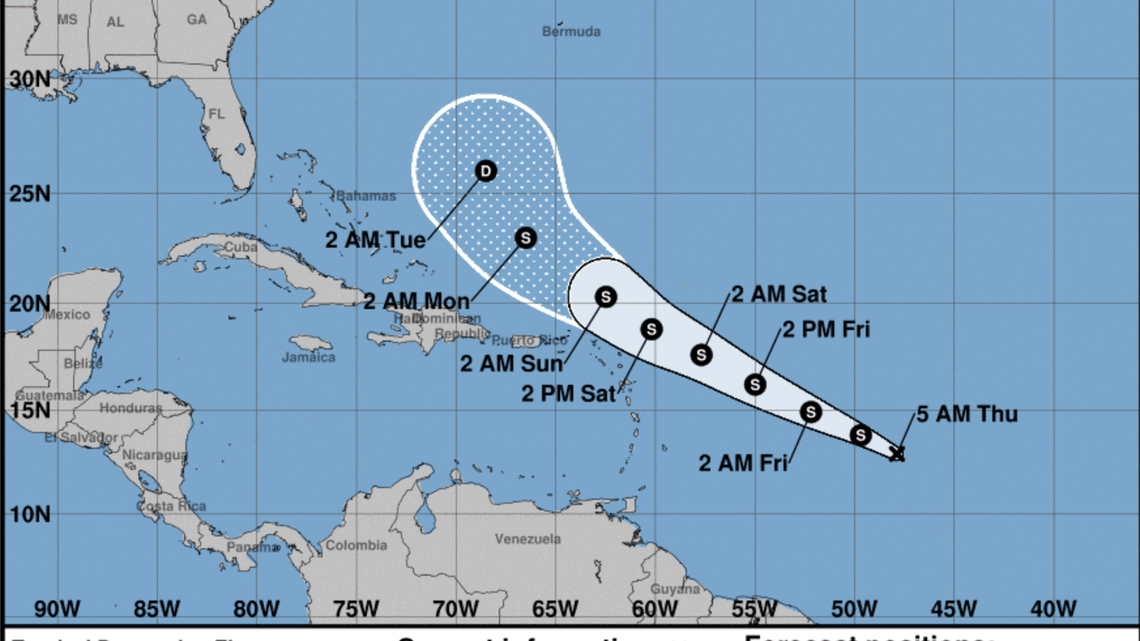 ‘Disorganized’ depression still forecast to form into Tropical Storm Josephine soon