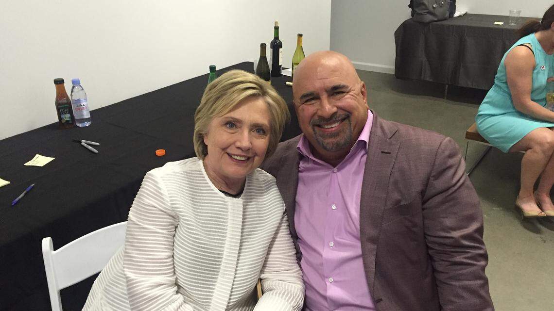 Chris Korge sits with Hillary Clinton in this picture posted in June 2016 to his Facebook page. Korge, a Coral Gables attorney and major Hillary Clinton fundraiser, will serve as the Democratic National Committee’s next finance chairman.