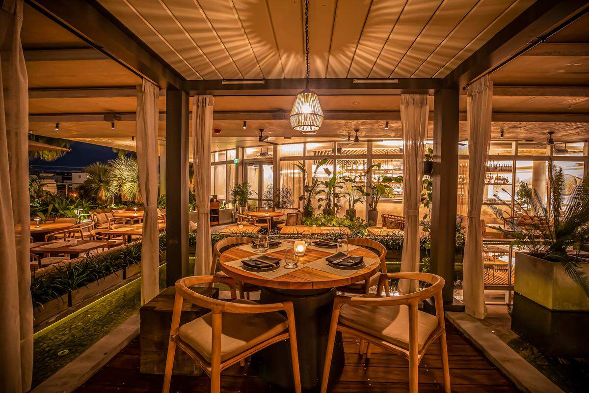 The interior of Mila restaurant and rooftop bar in Miami Beach.