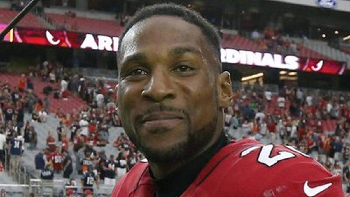 In this Sept. 23, 2018, file photo, Arizona Cardinals defensive back Patrick Peterson smiles after an NFL football game against the Chicago Bears, in Glendale, Ariz.