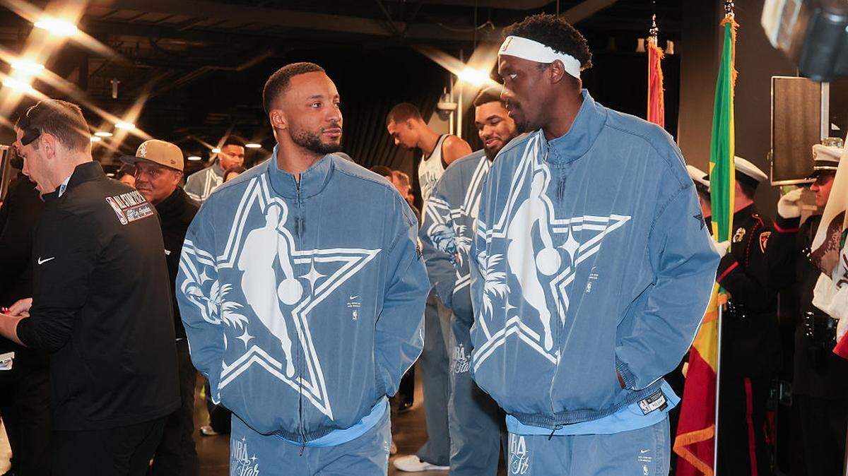 Norman Powell and Pascal Siakam at The 2026 NBA All-Star Game held at the Intuit Dome on February 15, 2026 in Los Angeles, California.