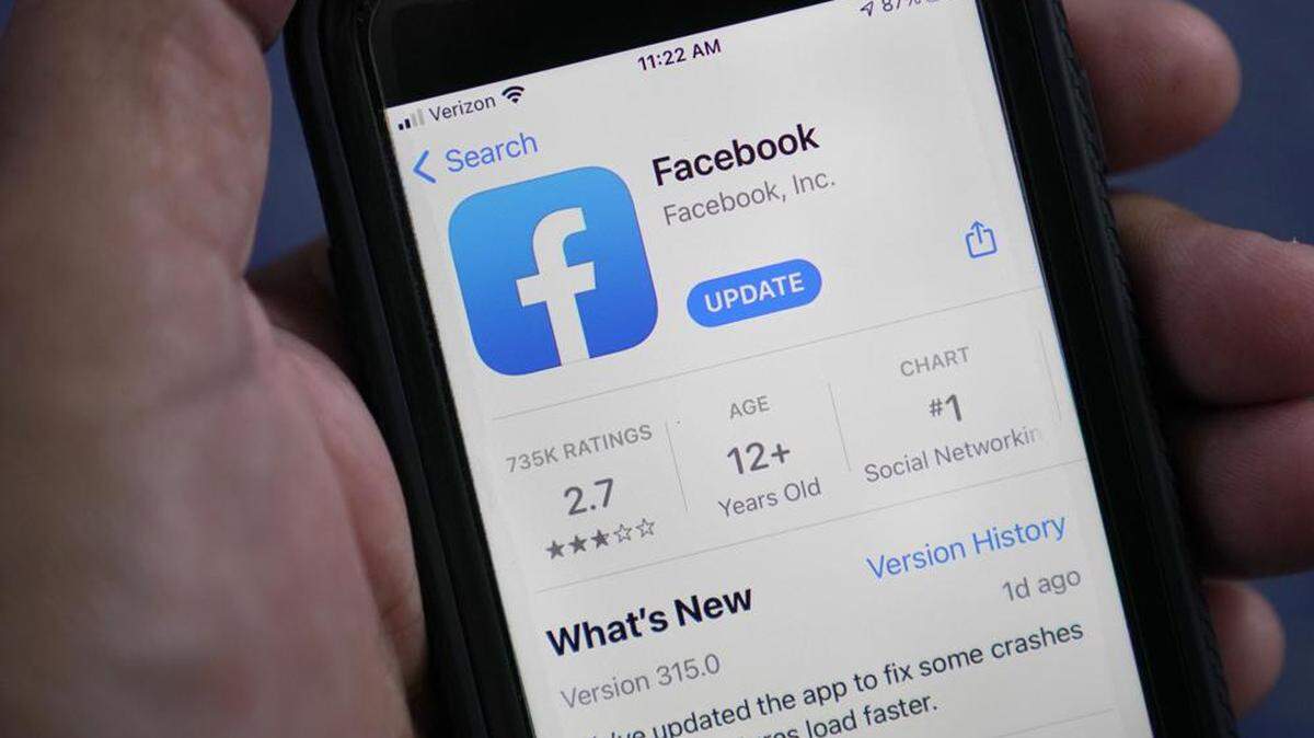 La aplicación de Facebook para teléfonos.