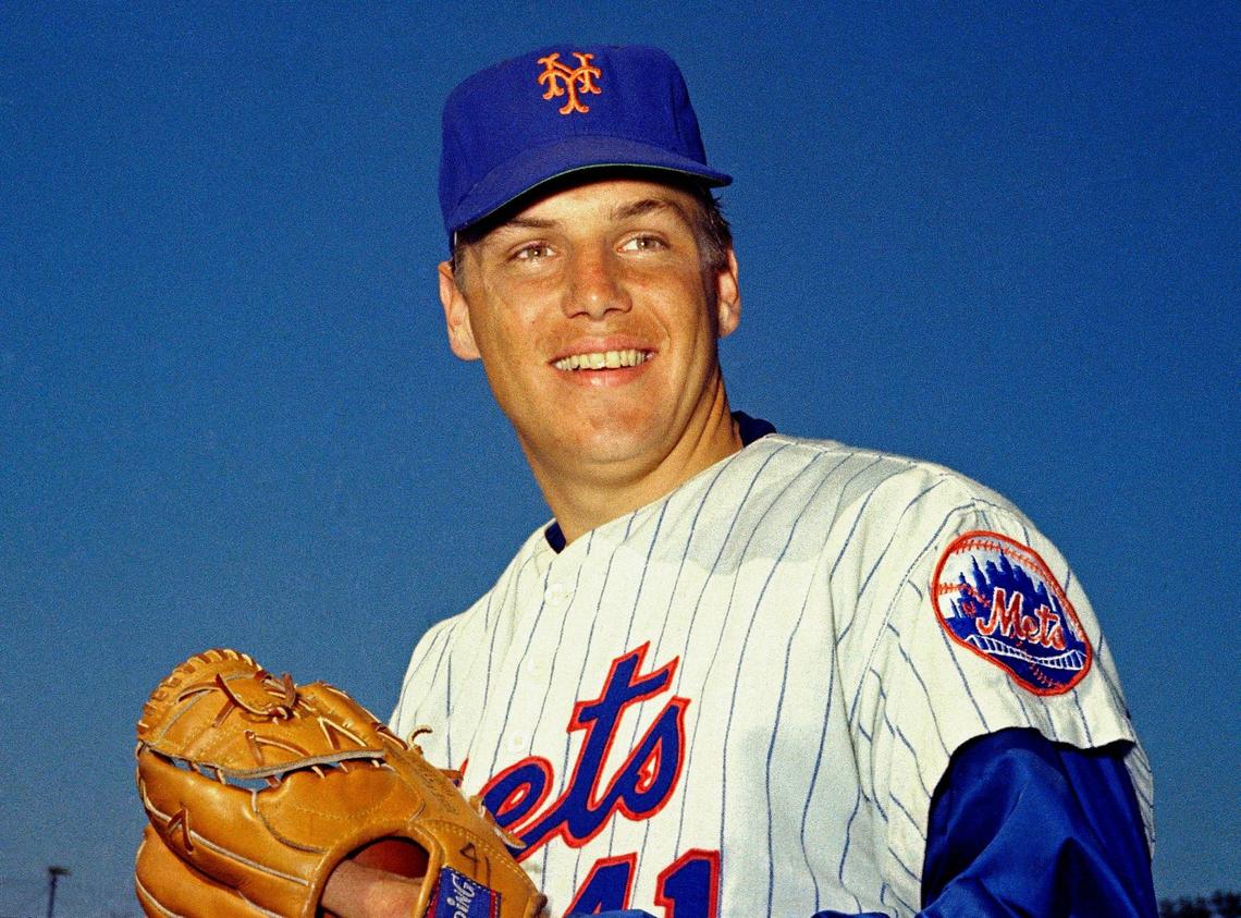 New York Mets pitcher Tom Seaver poses for a photo in March 1968. Seaver, 75, died from complications of Lewy body dementia and COVID-19.