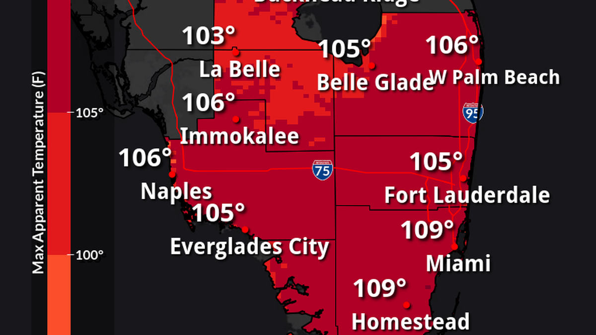 Record high temperatures were set throughout South Florida on Sunday, May 19, 2024.