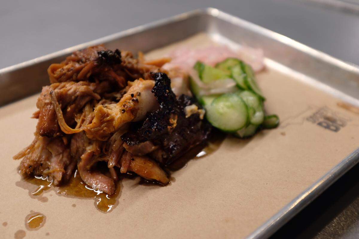 Pulled pork shoulder at Society BBQ