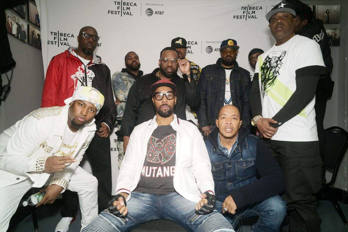 Young Dirty Bastard, Inspectah Deck, DJ Mathematics, RZA, Raekwon the Chef, Method Man, U-God, Ghostface Killah, Masta Killa, and Cappadonna attend Tribeca TV: Wu-Tang Clan: Of Mics And Men - 2019 Tribeca Film Festival at Beacon Theatre on April 25, 2019 in New York City.