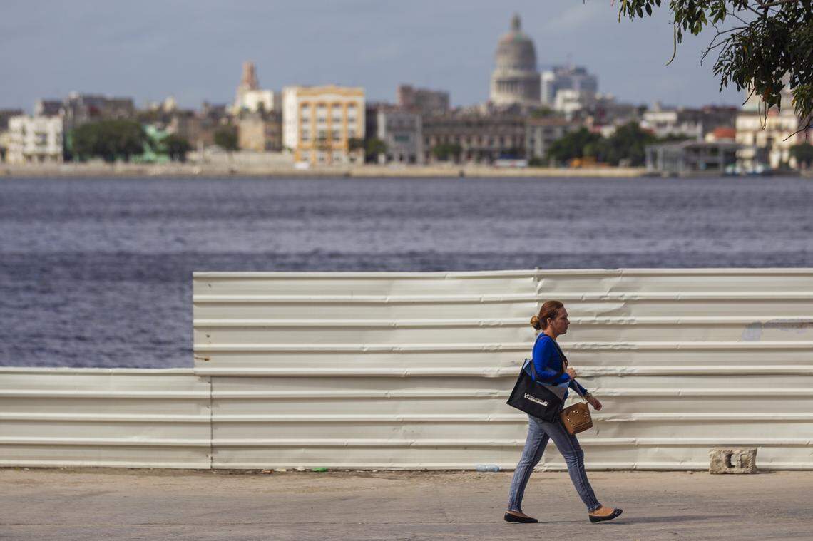 A skyline view of the Cuban Capitol building in Havana from Regla, Cuba, on Nov. 16, 2018.