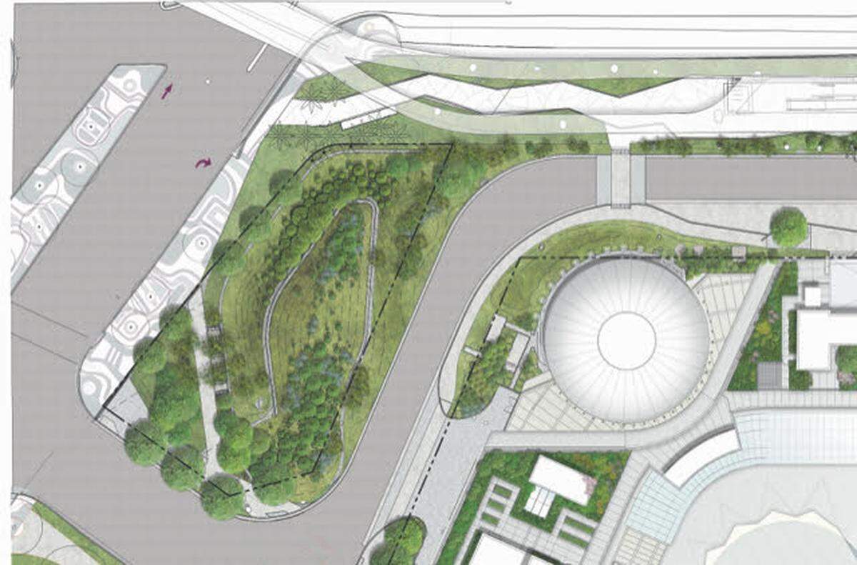 Original site plan for entry to museum park in downtown Miami