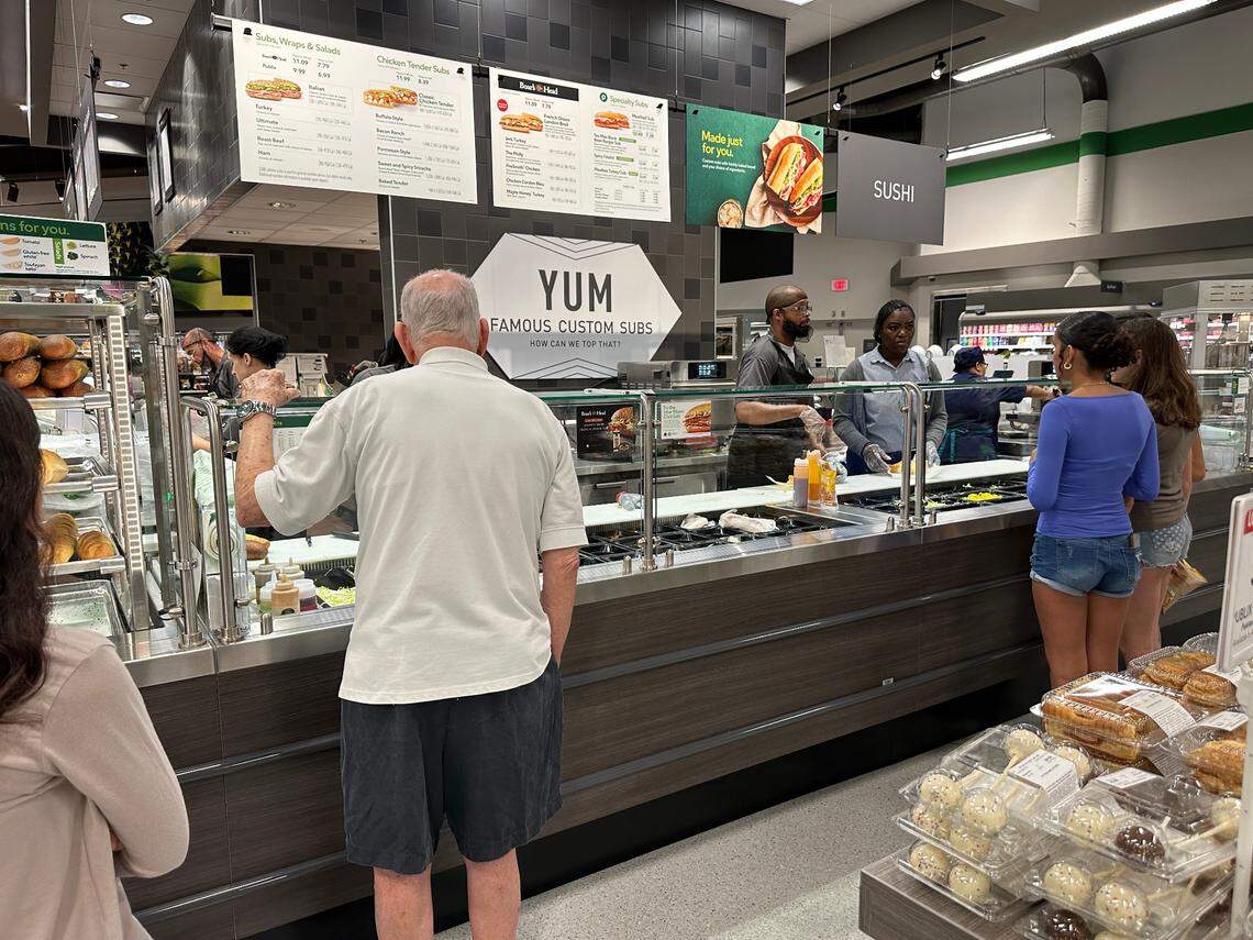 Ordering a Pub Sub at the deli department inside the new Briar Bay Publix on opening weekend, March 2, 2025.