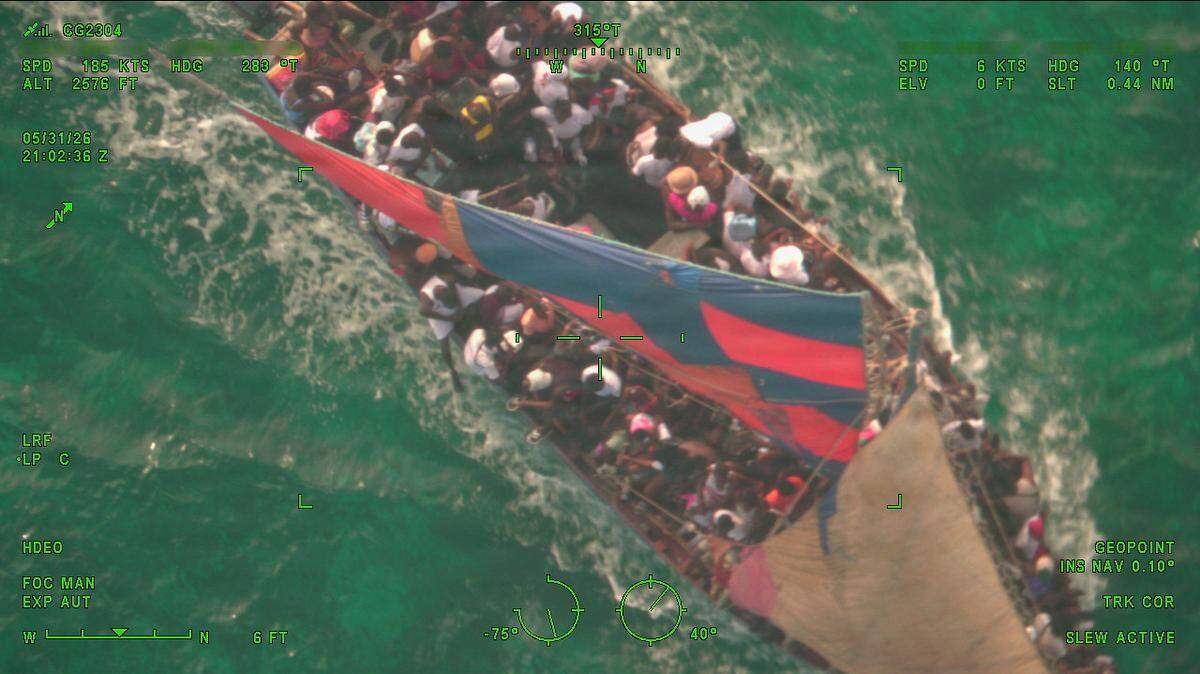 An overloaded boat carrying 240 Haitian migrants was interdicted near the Turks and Caicos Islands on Sunday, May 31, 2026, by the U.S. Coast Guard and Turks and Caicos Islands Royal Police units.