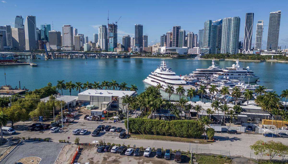 A southside view of Watson Island, where the city is planning to sell a 3.2-acre parcel for $29 million to condo and hotel developers, on Monday, Dec. 8, 2025.