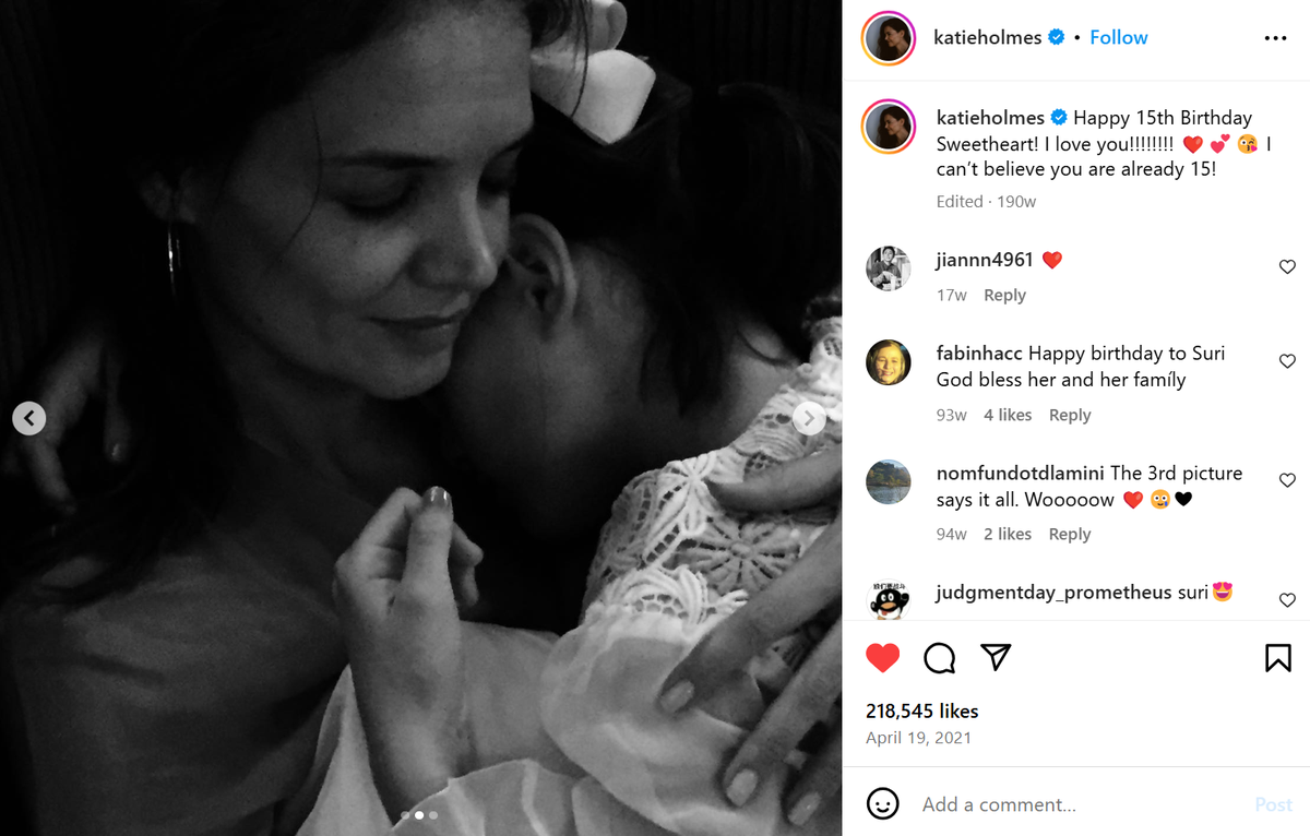 katie holmes suri cruise 15th birthday