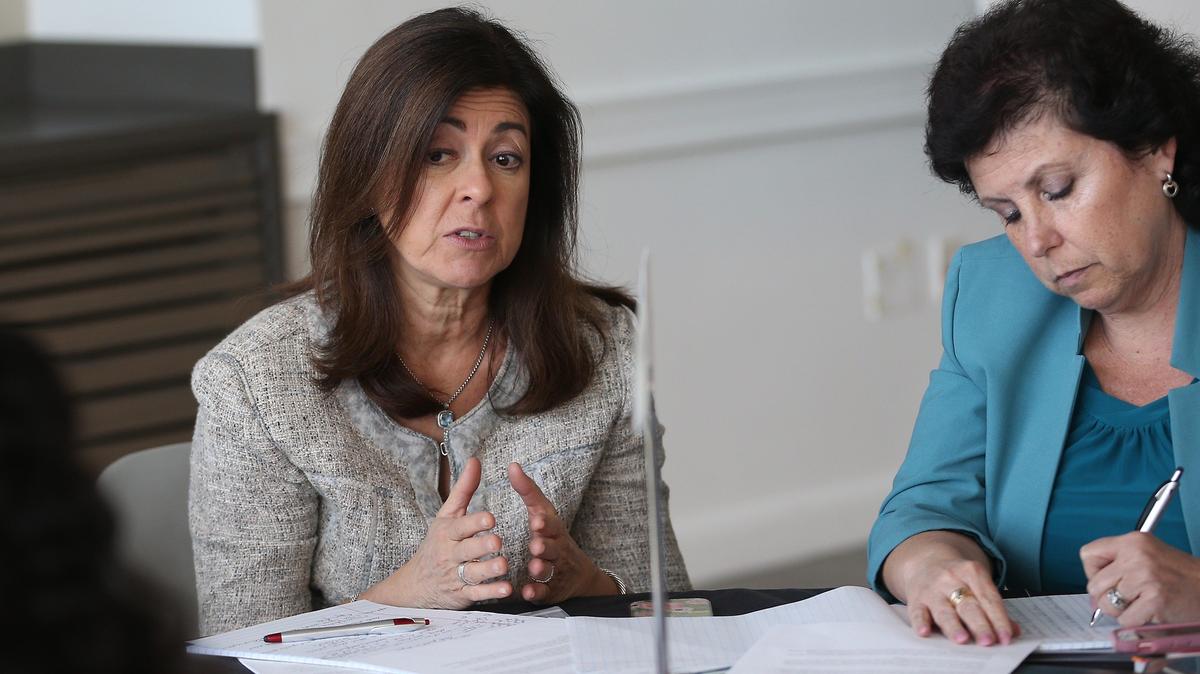 Maria Alonso of United Way, left, was responsible for spearheading the organization’s strategy, operations and finances.