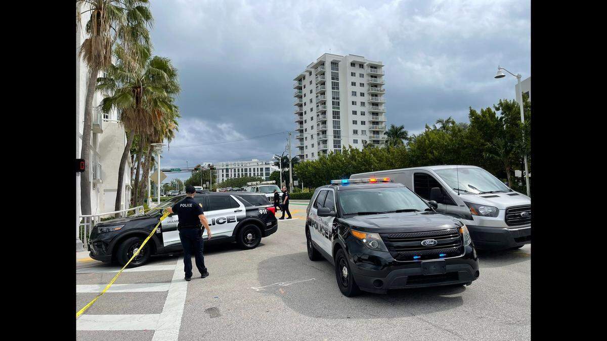 Miami Beach police shutting down half of the corner of Dade Boulevard and Purdy Avenue, also known as Sunset Harbour Drive, the eastern edge of the Venetian Causeway.