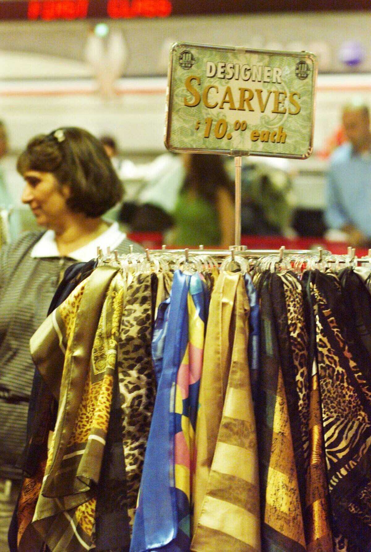 Scarves for sale in 2001 at MIA.