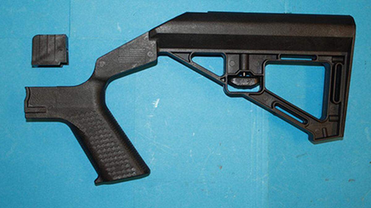 A bump stock allows a semiautomatic rifle to fire continuously with one pull of the trigger.