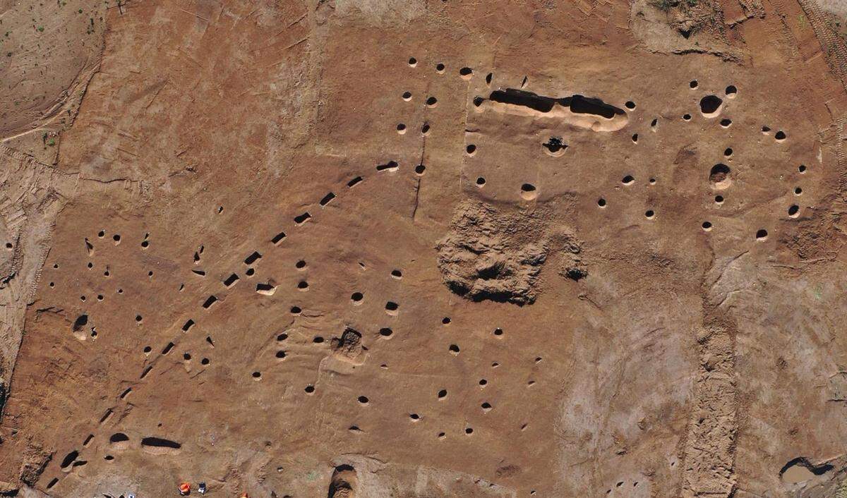 Some of the buildings were more than 80 feet long, researchers said.