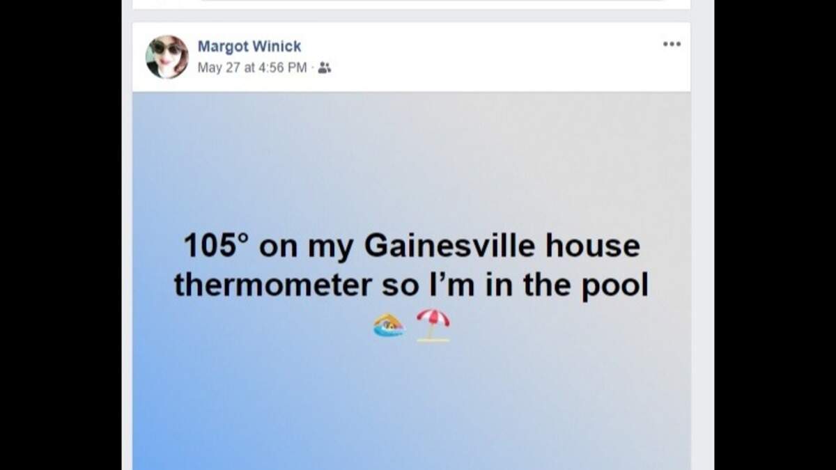 A Facebook user in Gainesville found a solution for Florida’s recent heat wave on Memorial Day on May 27, 2019. The heat wave is expected to continue into the first days of June.