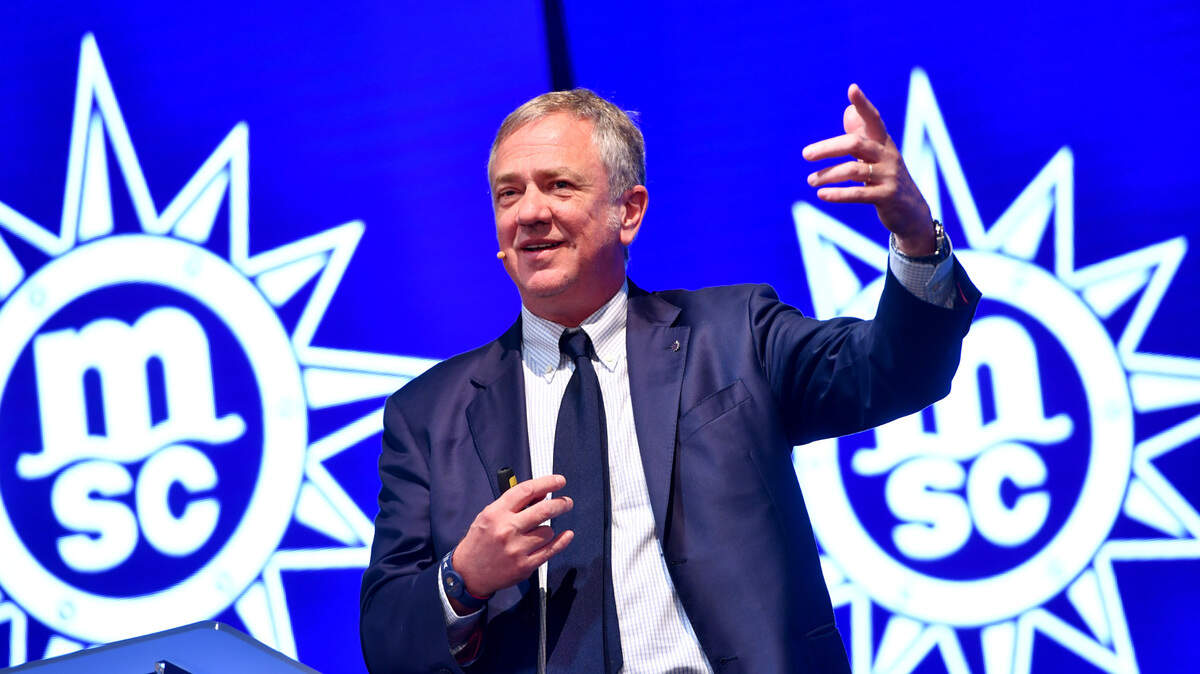 Pierfrancesco Vago, presidente de MSC Cruceros  en marzo de 2019 en Southampton, Gran Bretaña, habló con el Miami Herald el lunes. Vago estáen Miami Beach para Seatrade 2022, la principal conferencia mundial de la industria de los cruceros.