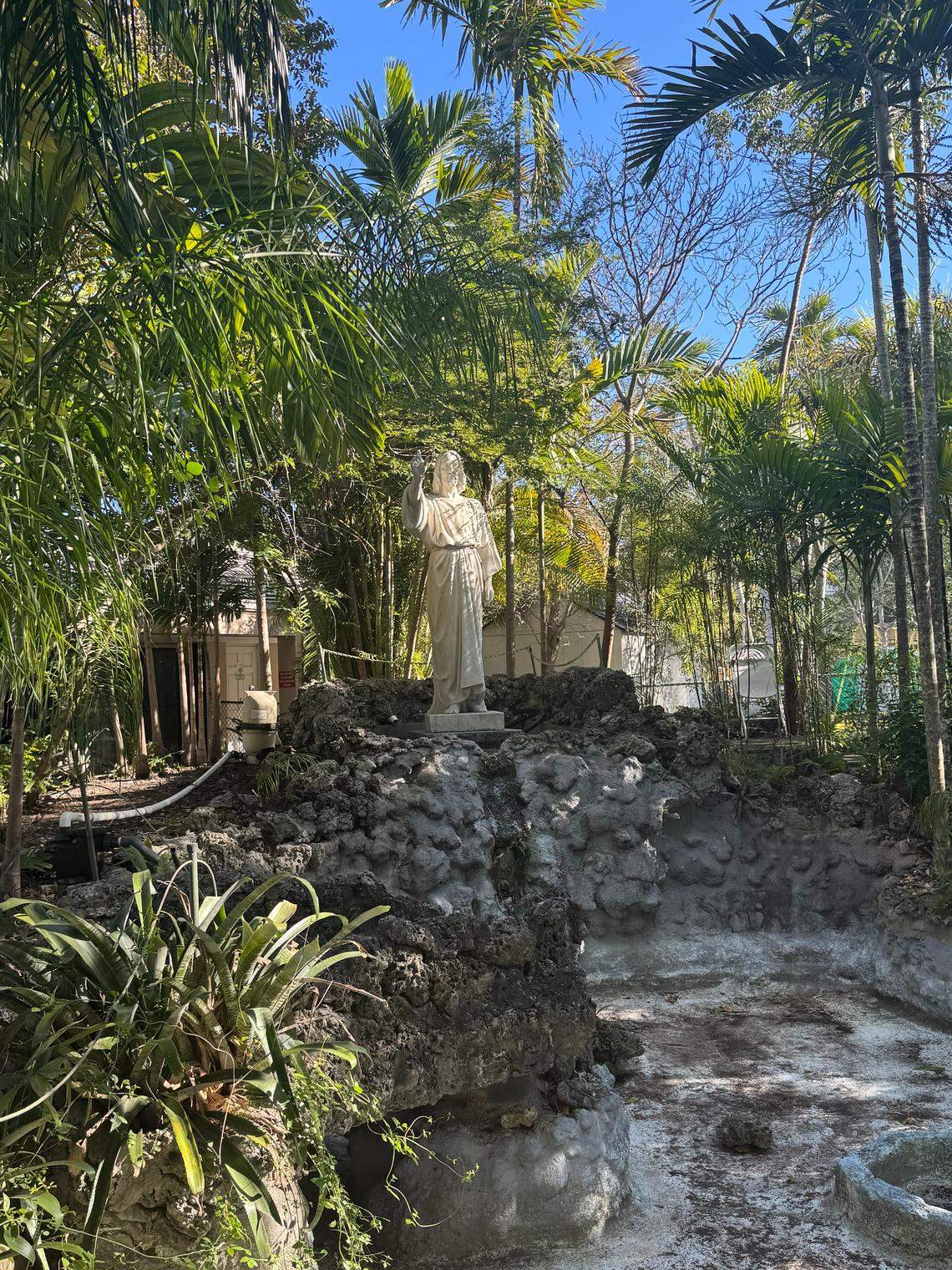 Fifield executives said the company plans to donate the statue of Jesus that is currently in the Garden of Our Lord on its property at 110 Phoenetia Ave. to the Church of the Little Flower in Coral Gables while giving a tour of the soon-to-be-developed property on Monday, Feb. 9, 2026.