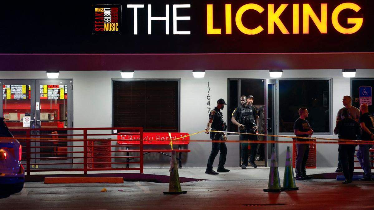 Miami Gardens police units responded to the area of The Licking Restaurant with reports of multiple shooting victims in Miami Gardens on Thursday, January 5, 2023.