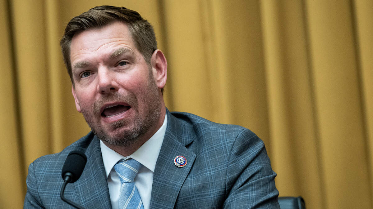 Representative Eric Swalwell (D-CA) speaks during a House Judiciary Committee oversight hearing, at the U.S. Capitol in Washington, D.C., on Tuesday, June 4, 2024. A Palm Beach County man was sentenced to federal prison Wednesday, Aug. 7, 2024, for threatening to kill him.