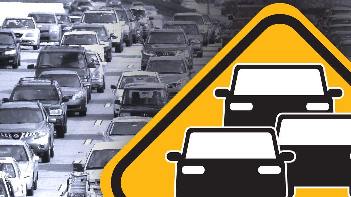 Vehicles come to a standstill on I-95 northbound between the Northwest 135rd Street and 151st Street exits during rush hour.