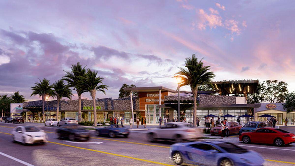 Macken Companies will redevelop 43,000 square feet at 5 Park, home to 18 storefronts and two office buildings between 16955 to 17071 W. Dixie Highway. A rendition of the project is shown above.