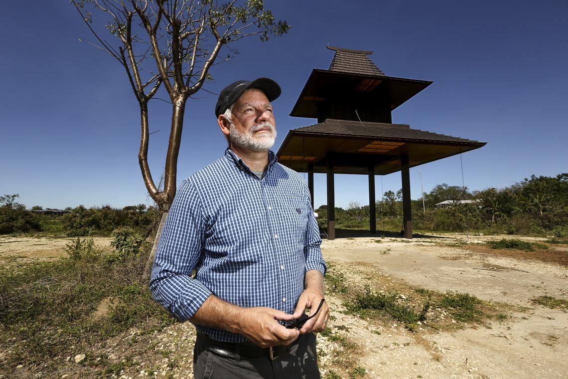 Fred Hubbard helped oversee the construction of what he claims is the biggest bat house in the world at Patch of Heaven in the Redland. The bat house was completed last month and includes a upper story designed to attract endangered Florida bonneted bats.