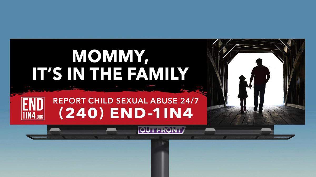 The nonprofit organization END1IN4, Inc. has launched a public-awareness billboard campaign in Miami-Dade, Broward and Palm Beach counties to fight child sexual abuse.