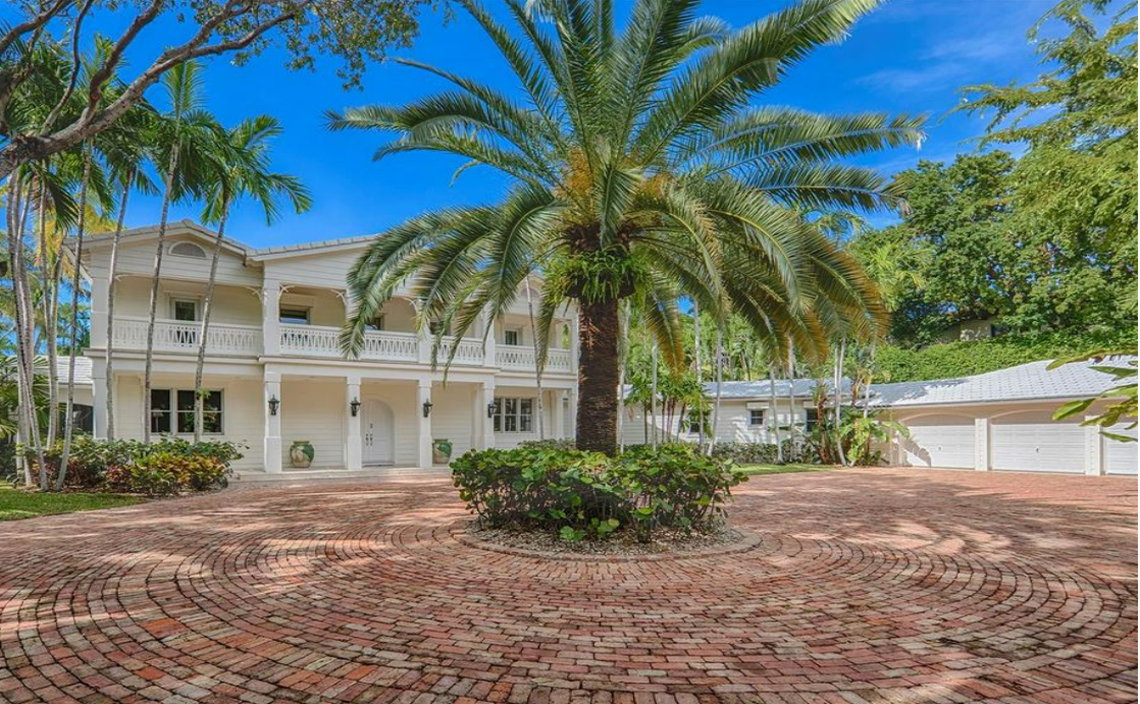 Emilio and Gloria Estefan sold their residence at 1 Star Island for $35 million in March 2021. Sean Combs, through an LLC, was the buyer. Above: A look outside of the main house.