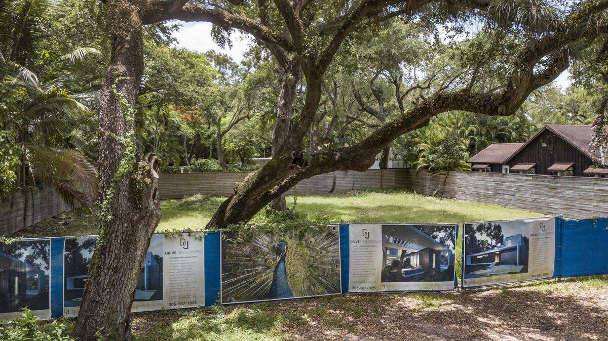 Drive Development anunció una casa de diseño de lujo a lo largo de una valla frente a un lote vacío en la cuadra 2000 de Secoffee Street en Miami el miércoles 6 de julio de 2022. En 2023, un administrador judicial designado se hizo cargo de este lote y otras propiedades de Coconut Grove propiedad de Doug Cox de Drive Development.