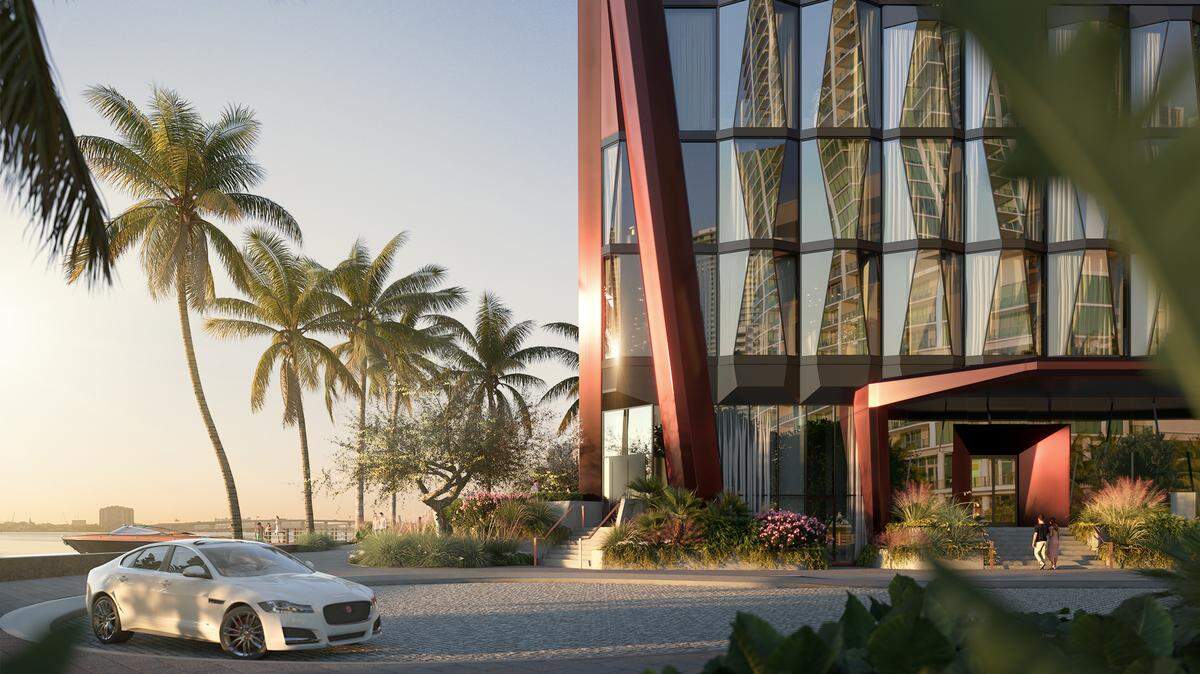 Major Food Group joins One Thousand Group and Terra on The Villa, a $500 million condominium project in Edgewater. Above: A rendering of the planned residential tower.
