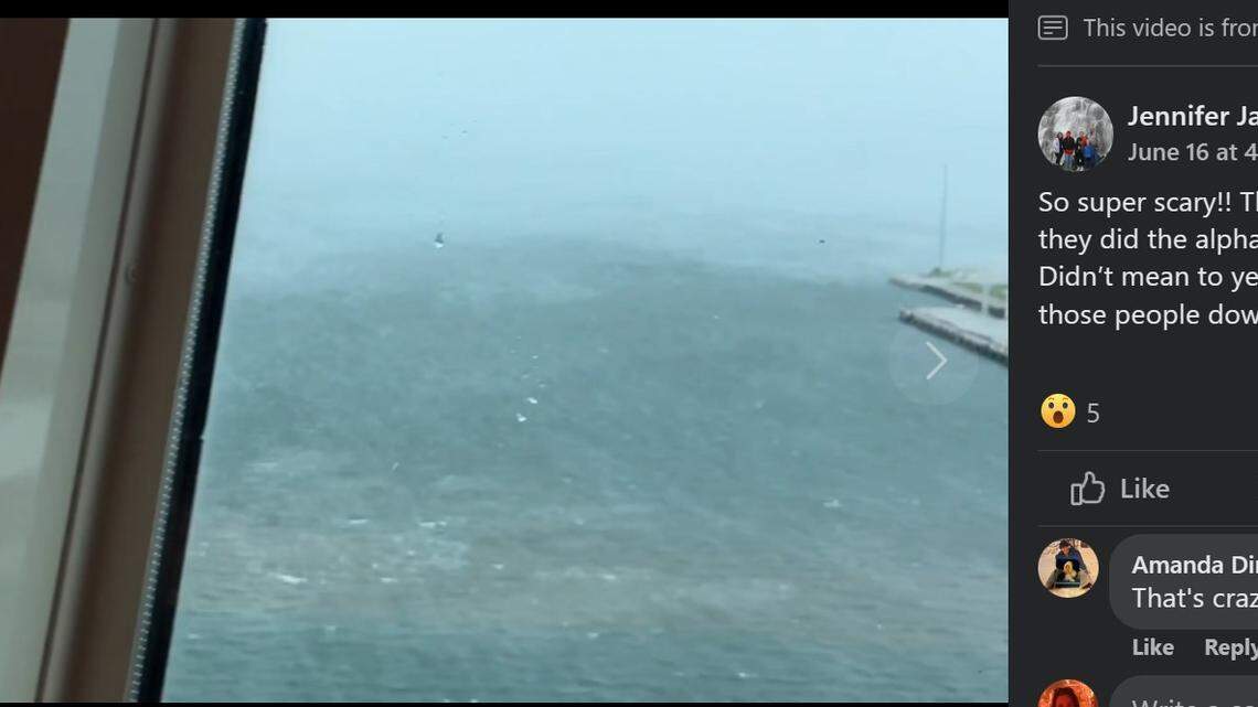 A sudden storm sent cruise ship passengers running for cover as they boarded Royal Caribbean’s Independence of the Seas 