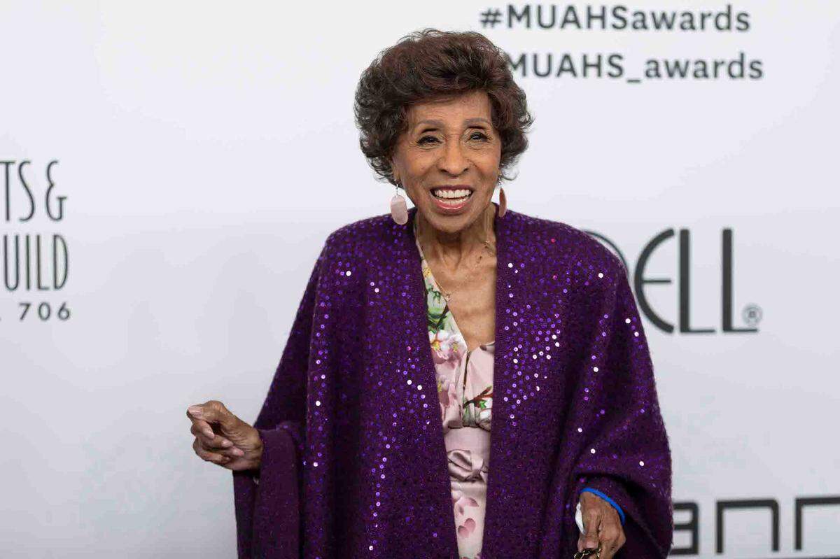 Marla Gibbs attends the arrivals of the 11th Annual MUAHS Awards at The Beverly Hilton Hotel in Beverly Hills, CA on February 18, 2024. (Photo by Corine Solberg/Sipa USA)