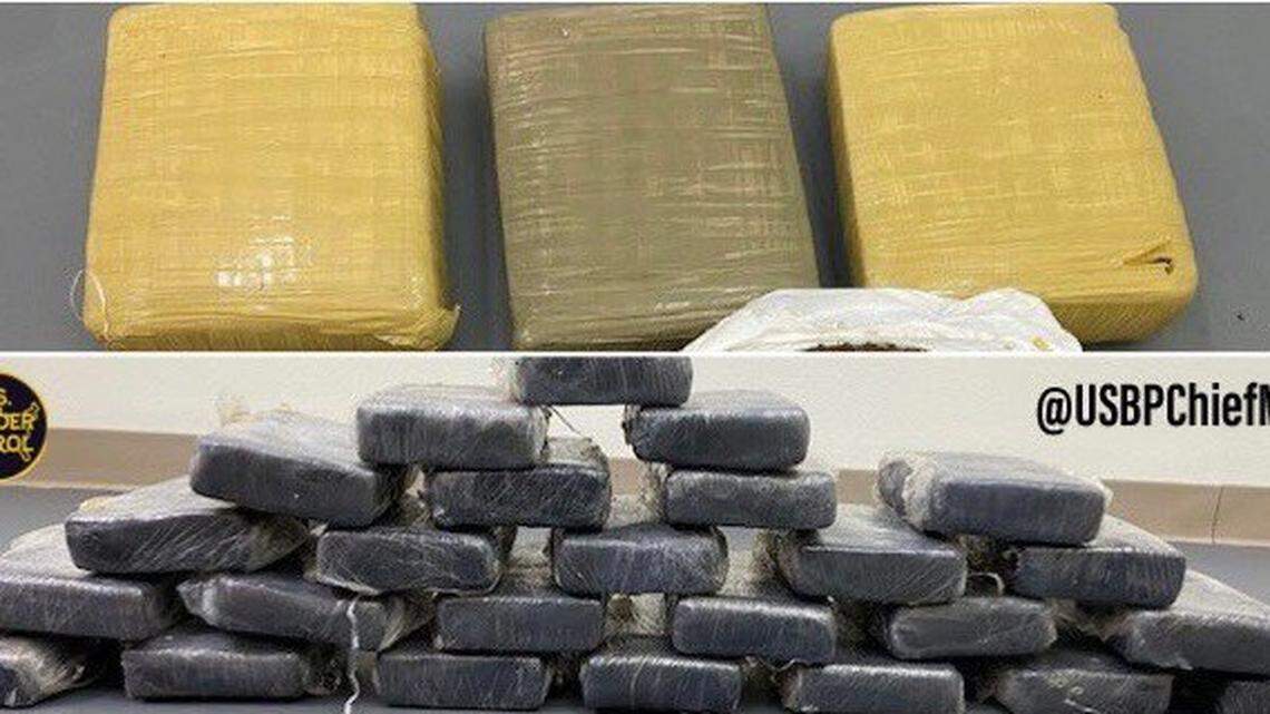 The U.S. Border Patrol released a photo Monday, May 4, 2021, of what is says is an estimated $1.8 million worth of cocaine and marijuana found by boaters in the Florida Keys between late April and early May.