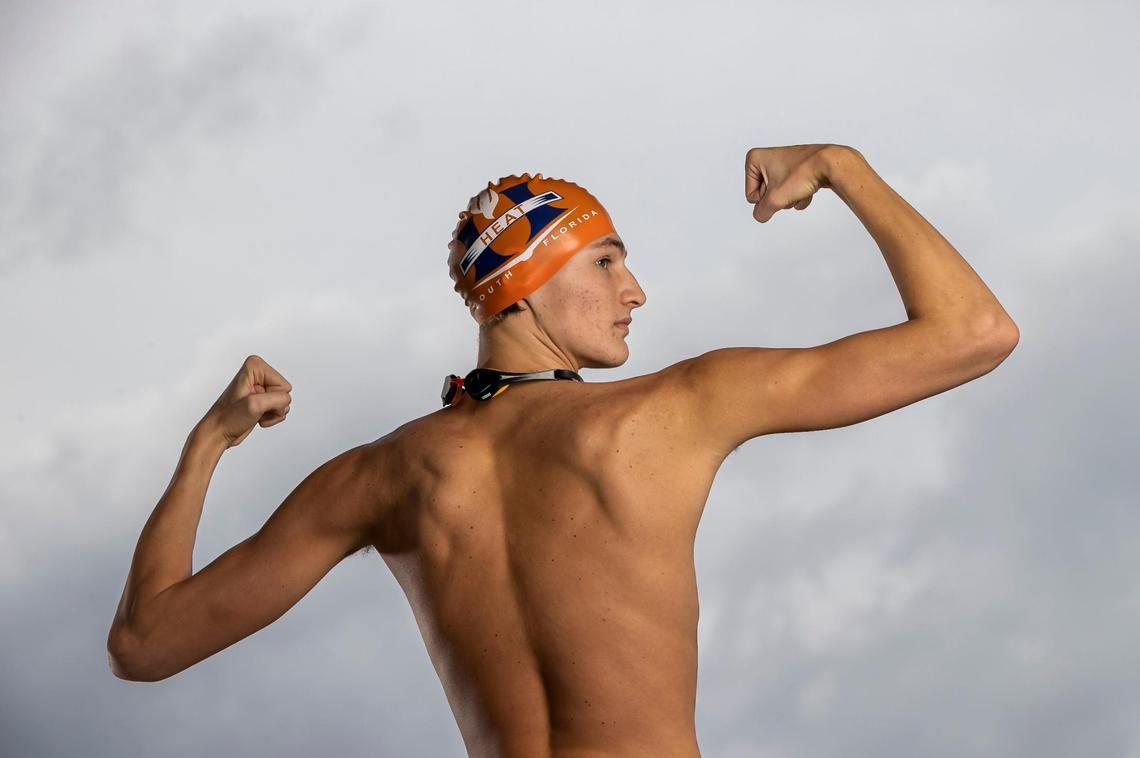 Kaii Winkler, South Florida HEAT, Swimming. All-Broward players photographed at Brian Piccolo Sports Park on Thursday, Dec. 15, 2022, in Cooper City, Fla.