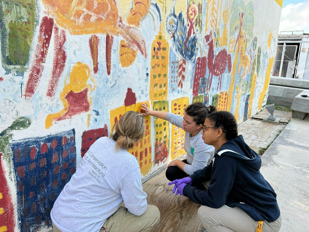 RLA Conservation, a firm that specializes in preserving artwork in Miami’s climate, worked for months to preserve a mural by Purvis Young at Bakehouse Art Complex in Wynwood.