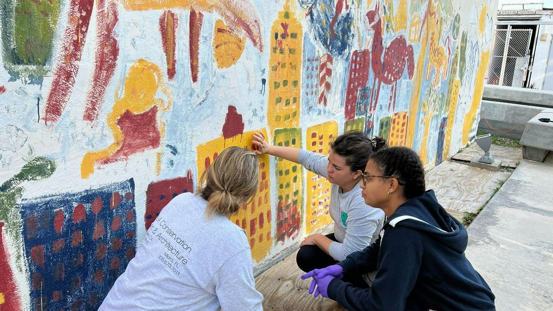 RLA Conservation, a firm that specializes in preserving artwork in Miami’s climate, worked for months to preserve a mural by Purvis Young at Bakehouse Art Complex in Wynwood.