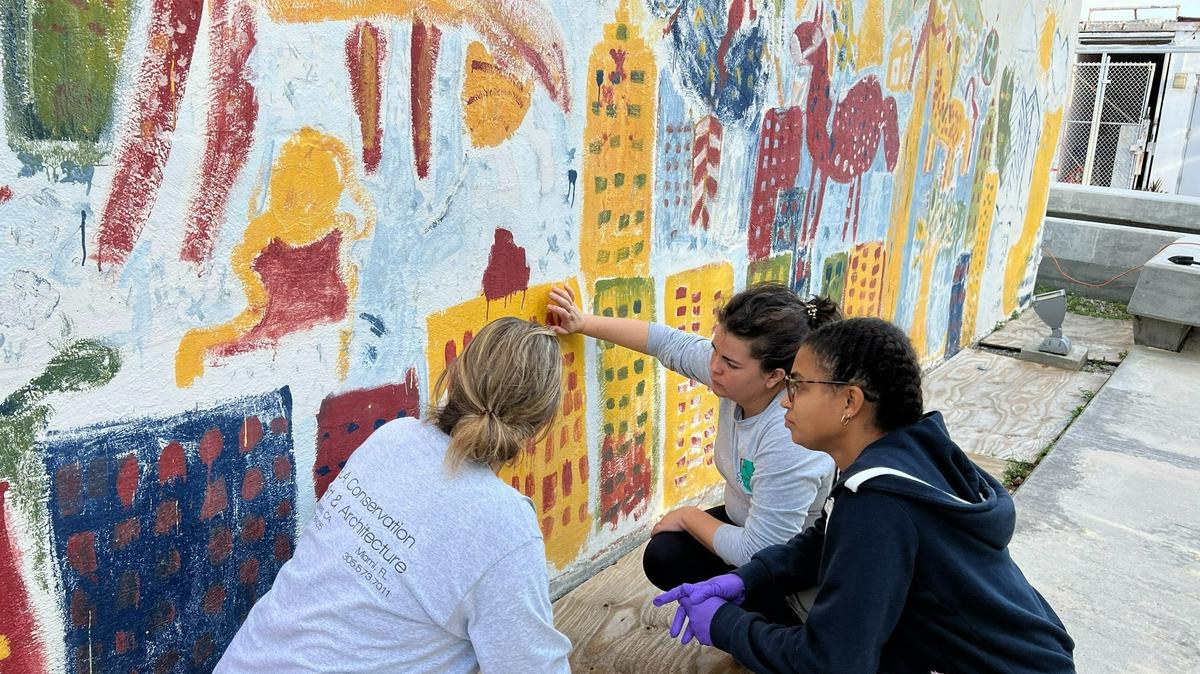 RLA Conservation, a firm that specializes in preserving artwork in Miami’s climate, worked for months to preserve a mural by Purvis Young at Bakehouse Art Complex in Wynwood.