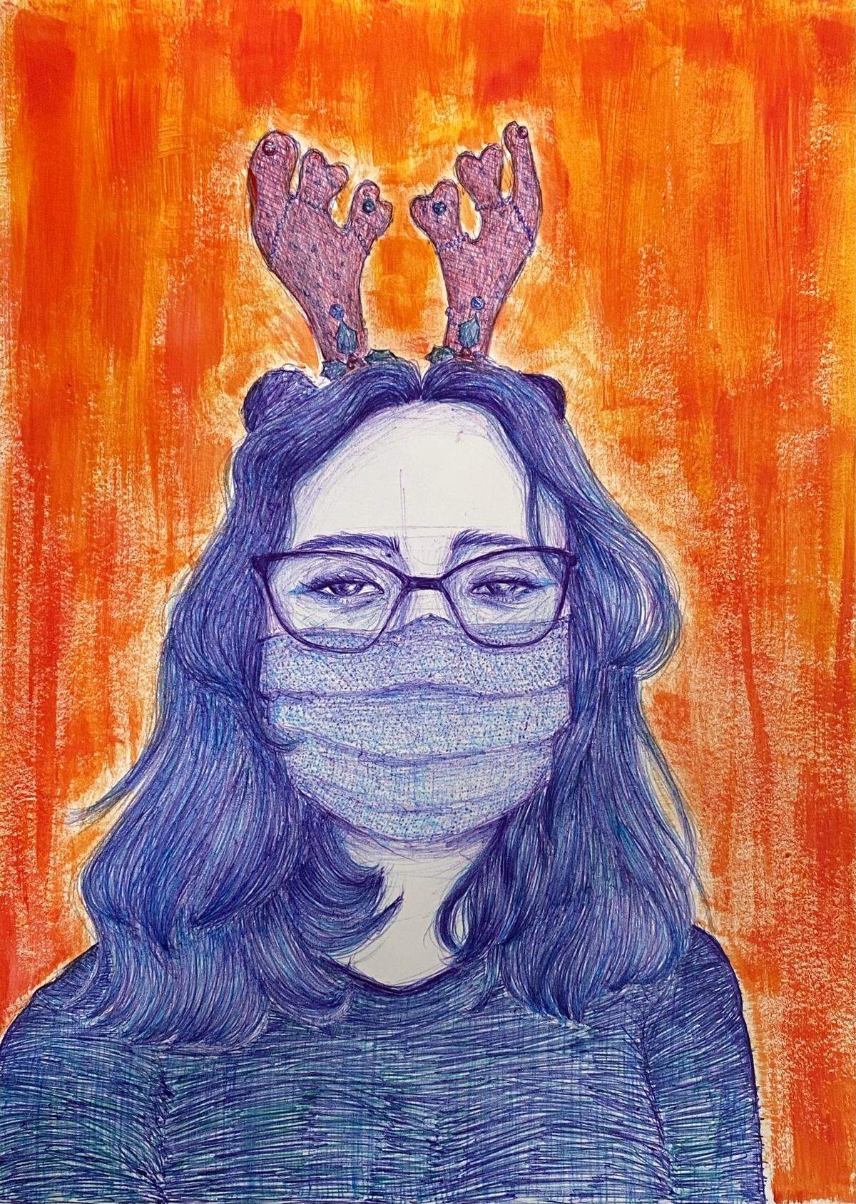 Art work “Self-Isolating From the World” by Ariel Tickett