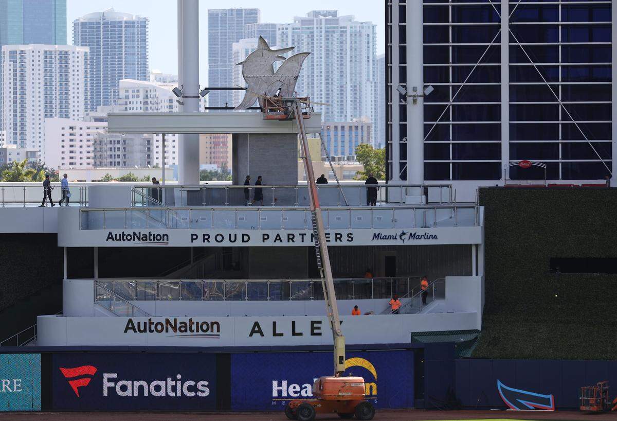 The seven-story monument to home runs in the outfield is no longer as field maintenance crew prep for the team’s season opening game. The Marlins gave the media a tour of the new renovations and food offerings, ending with a short interview with Derek Jeter, CEO/part owner of the Miami Marlins on Tuesday, March 26, 2019 as the team prepares for the season opener against Colorado Rockies, Thursday, March 28th.