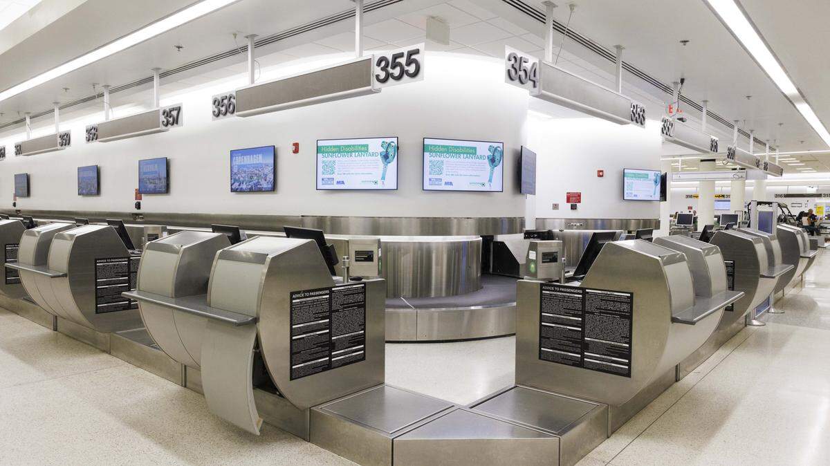 A new ticketing pod that will be shared by a few airlines in the Central Terminal sits during the day on Tuesday, Aug. 19, 2025, at the Miami International Airport in Miami, Fla. The airport recently finished construction on three new pods, sections of ticketing counters, in the Central Terminal. 