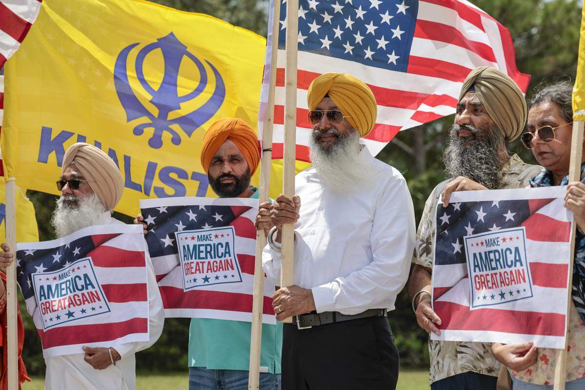Members of the Sikh community gather in support of Harjinder Singh, a truck driver who is accused of manslaughter and vehicular homicide. They are also in support of the victims who were killed in the crash on the Florida Turnpike in St. Lucie County. Led by Gurpatwant Singh Pannun, the legal advisor for Sikhs for Justice on Thursday, August 28, 2025, at the St. Lucie County Jail in Fort Pierce, Florida.