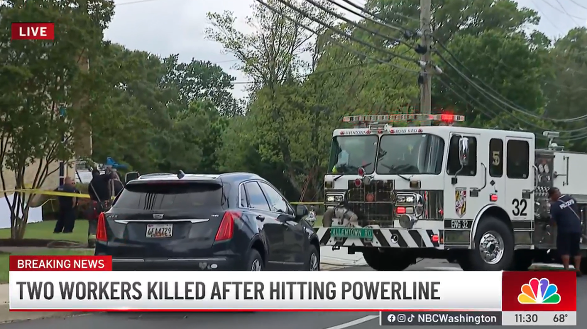 A deadly power line incident electrocuted two men working on the roof of a church, Maryland police said.