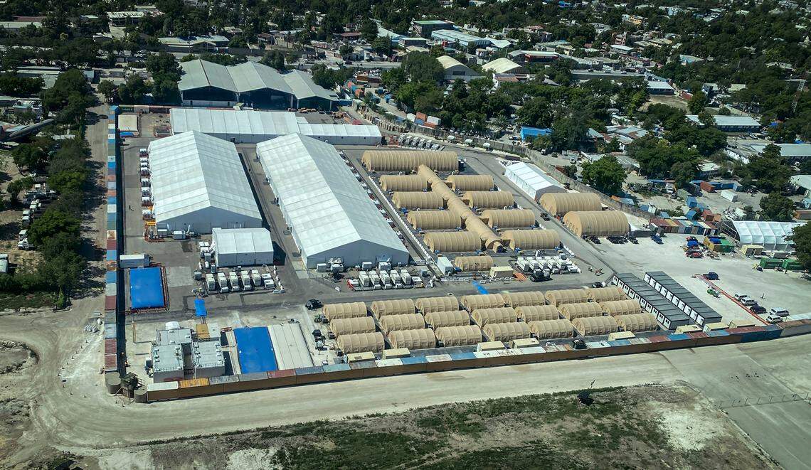 View of the Kenyan-led Multinational Security Support mission base located near Port-au-Prince’s international airport in Haiti.