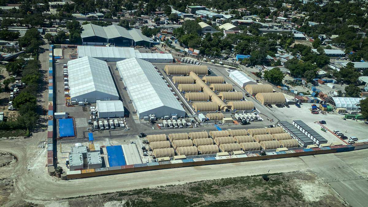 View of the Kenya-led Multinational Security Support mission base located near Port-au-Prince’s international airport in Haiti.