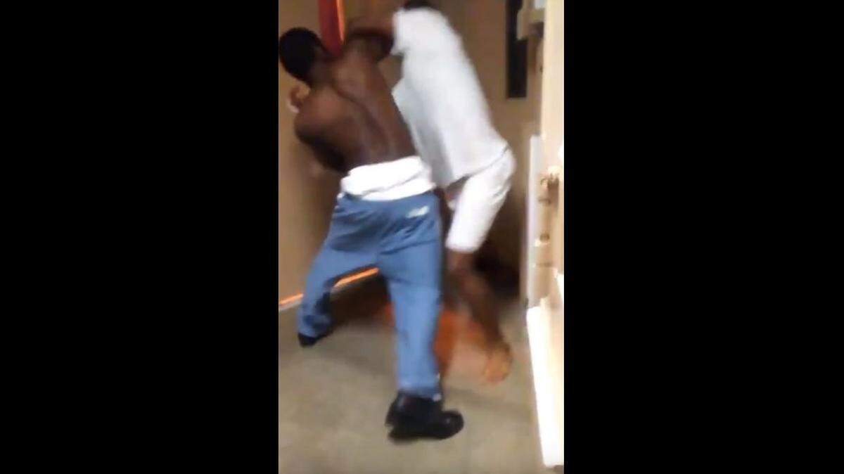 Two inmates at Martin Correctional Institution settle a dispute with their fists.