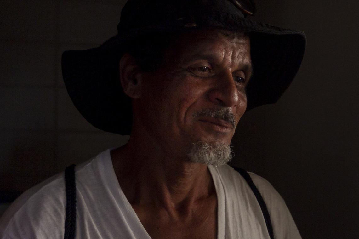 Noel Santiago, 53, talks about the damage to a public housing complex in Panama City, Florida on Friday, October, 19, 2018. Hurricane Michael devastated the Florida Panhandle leaving tens of thousands without food, power or shelter.