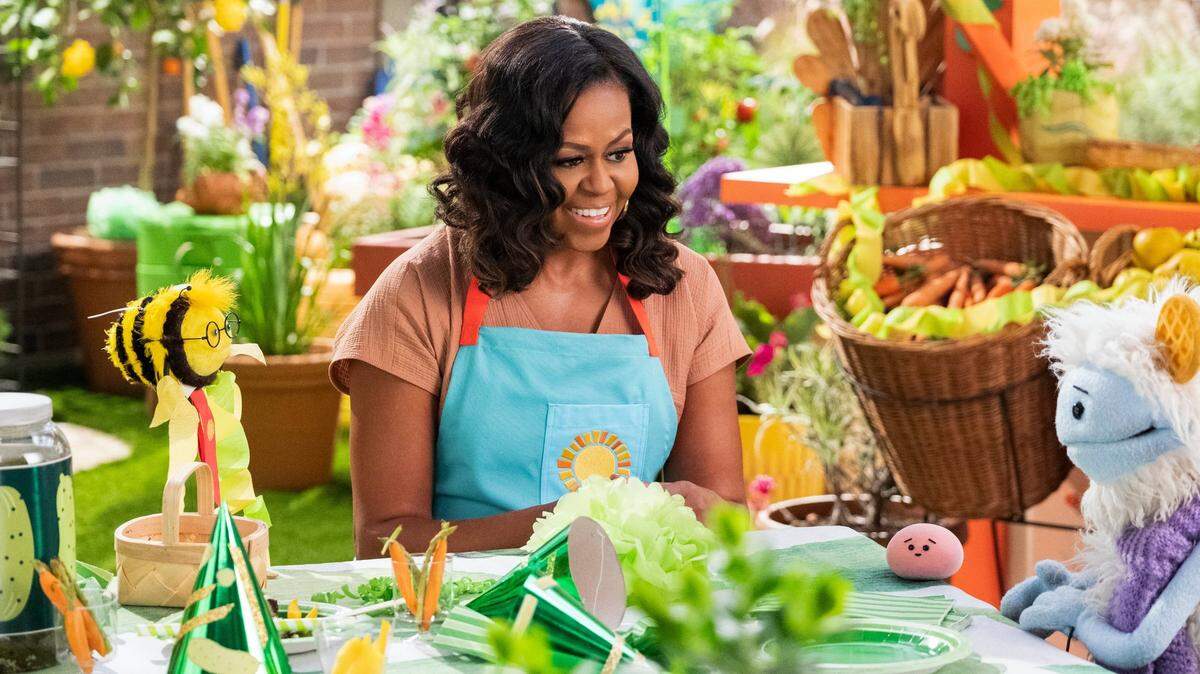 Former first lady Michelle Obama announced Tuesday her new Netflix show, “Waffles + Mochi,” will be released next month.